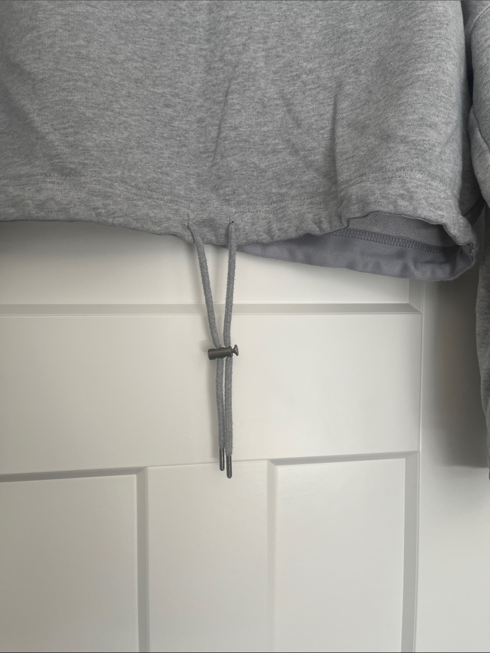 Cropped Drawstring Sweatshirt - Gray - Picture 3 of 4
